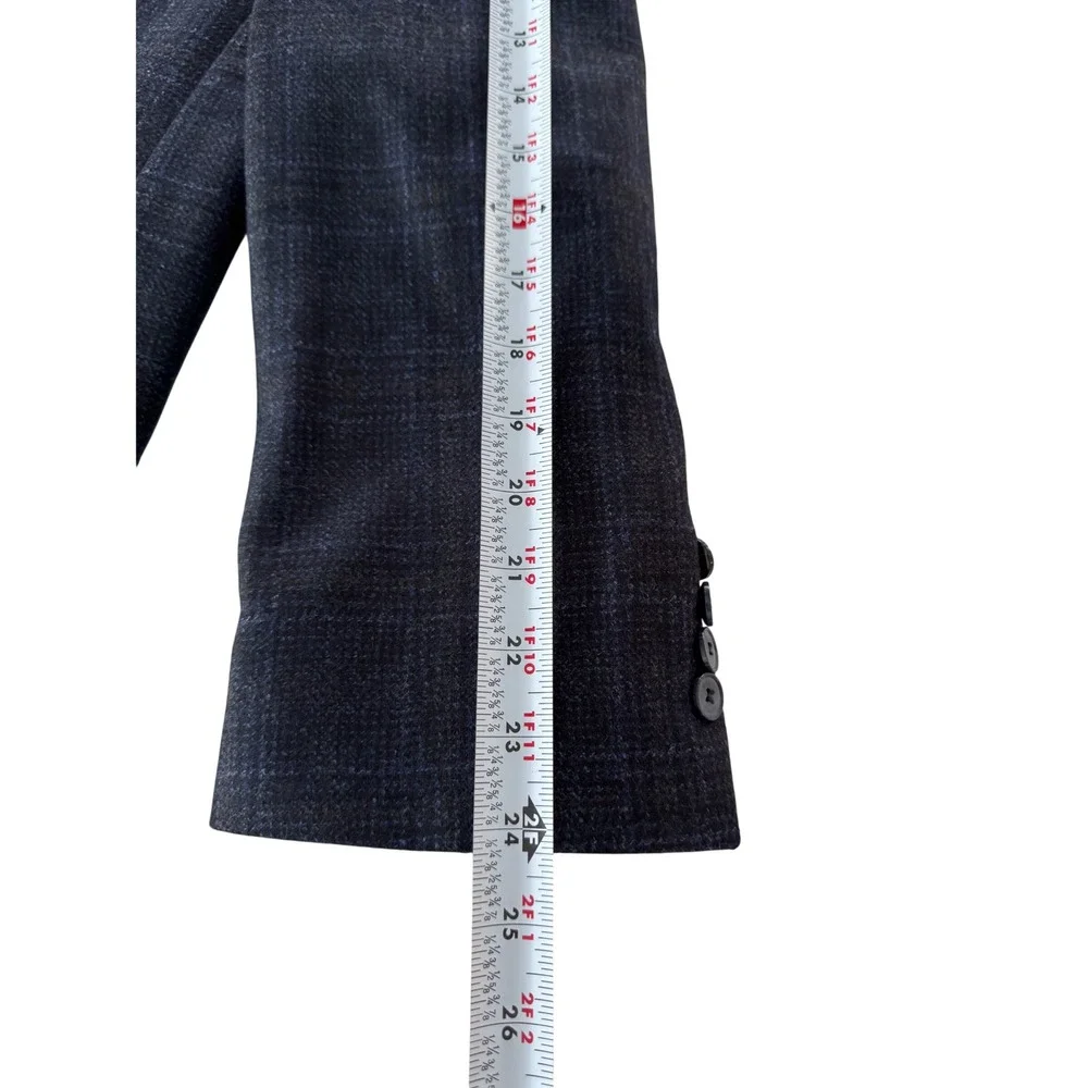 Joseph Abboud Hamilton Soft 50L Sport Coat Lanificio Di Pray Wool Navy Plaid